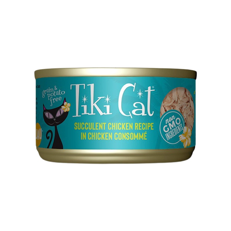 Tiki Cat Luau Wet Cat Food|Succulent Chicken|Chicken & Egg|Wild Salmon|Wild Salmon & Chicken|Ahi Tuna & Chicken|Ahi Tuna & Mackerel|2.8 oz Case of 12