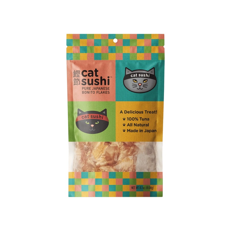Earthly Cat Sushi Treats|Classic Cut Bonito Flakes|Thick Cut Bonito Flakes|Umami Millet & Beef|Saba Millet & Mackerel|Sake Salmon|4 oz|.7 oz|2 oz|1.5 oz