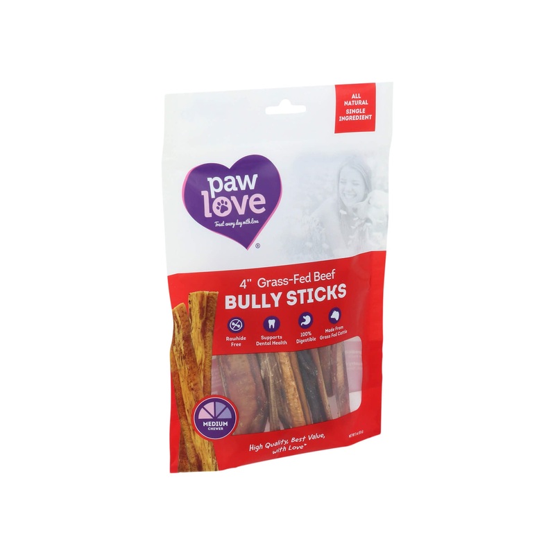 Paw Love Grass-Fed Beef Bully Sticks for Dogs