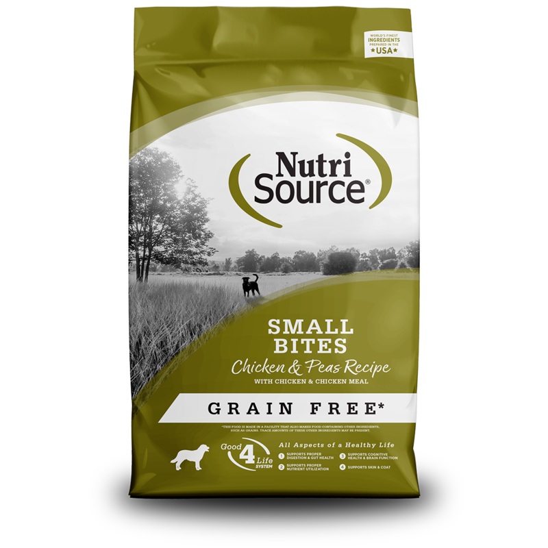 NutriSource Grain Free Small Bites Chicken & Peas Recipe Dry Dog Food