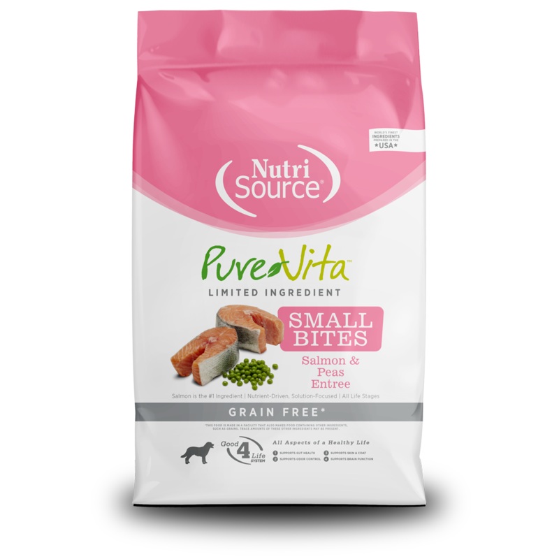 NutriSource PureVita Small Bites Salmon & Peas Entre Grain Free Limited Ingredient Dog Food