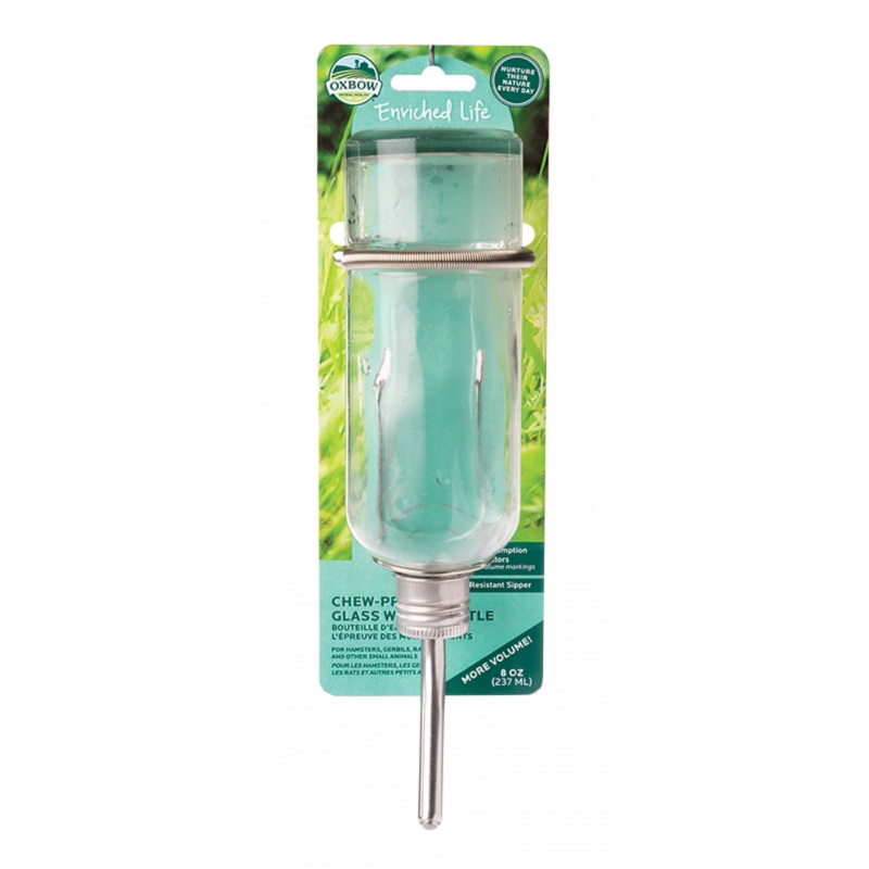 Oxbow Enriched Life Chew Proof Glass Water Bottle