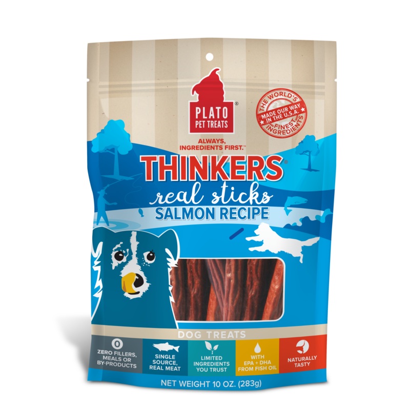 Plato Thinkers Real Sticks Salmon Dog Treats