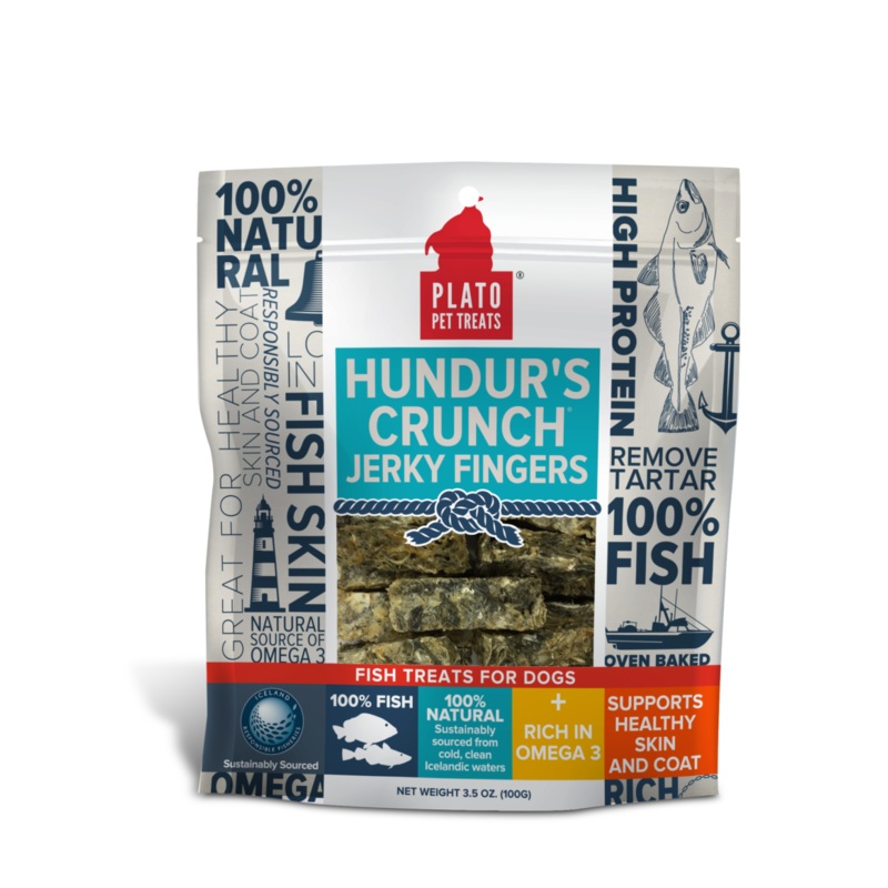 Platos Pet Treats Hundurs Crunch Jerky Fingers Fish Dog Treats