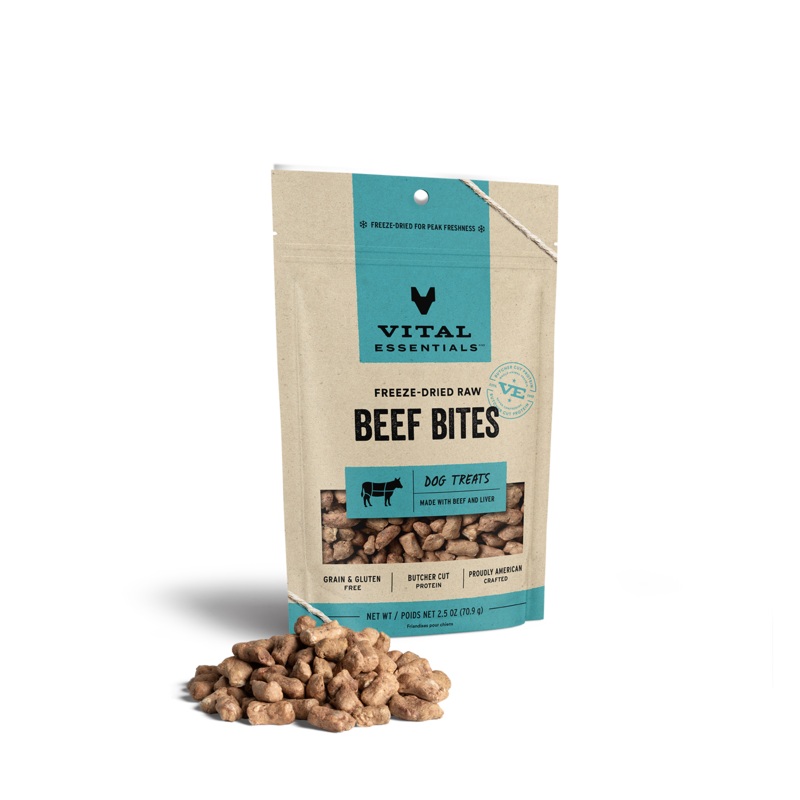Vital Essentials Freeze Dried Raw Beef Bites Dog Treats