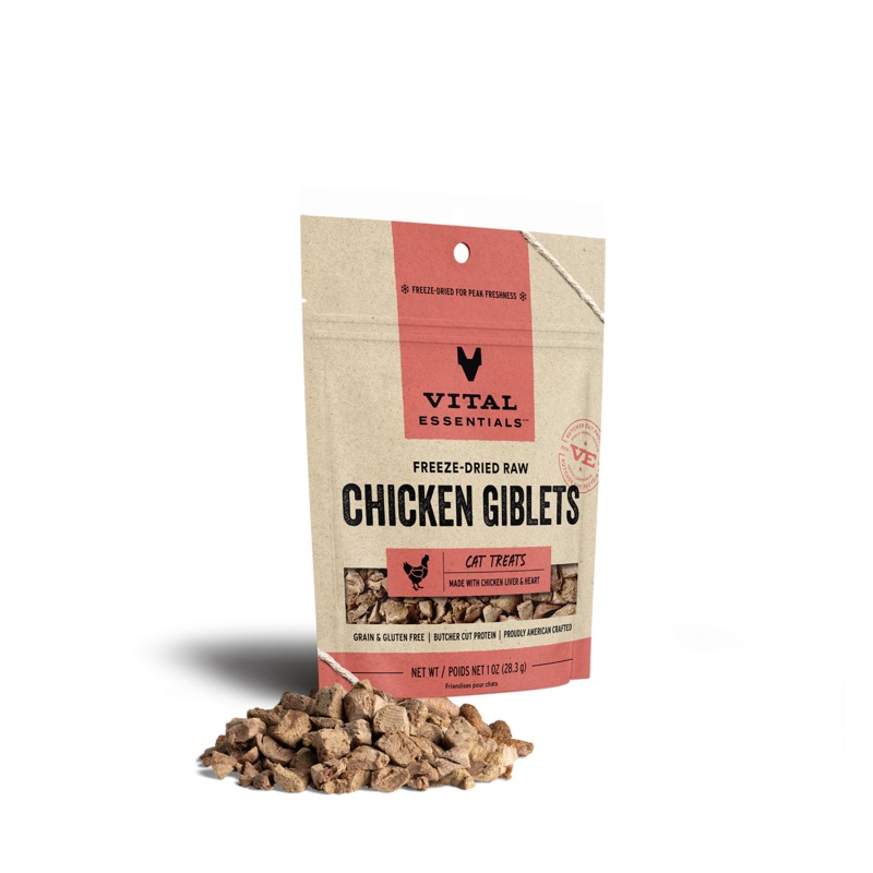 Vital Essentials Freeze Dried Raw Chicken Giblets Cat Treats