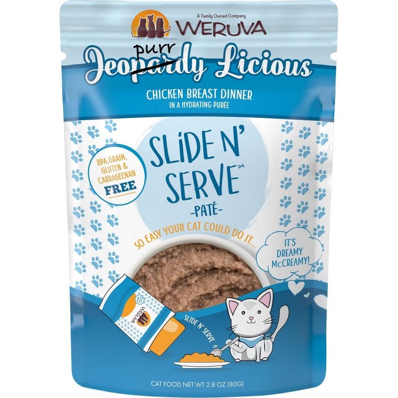 Weruva Slide N’ Serve Grain Free Jeopurrdy Licious Chicken Dinner Wet Cat Food Pouch