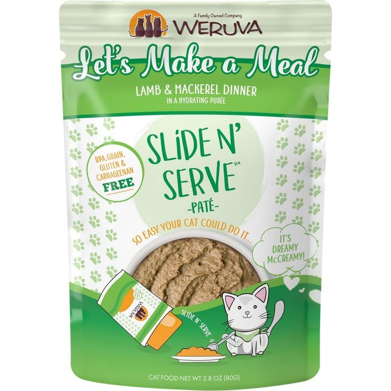 Weruva Slide N’ Serve Grain Free Let’s Make a Meal Lamb & Mackerel Dinner Wet Cat Food Pouch