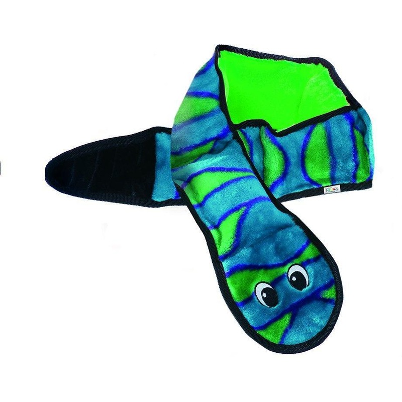 Outward Hound Invincibles Snakes Blue/Green Squeak Dog Toy
