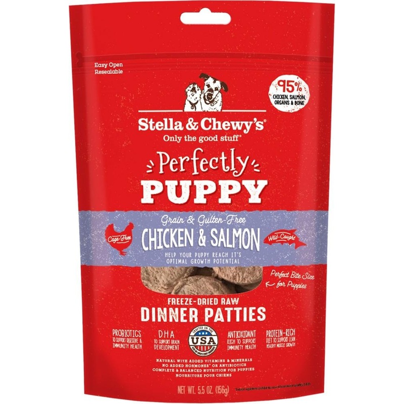 Stella & Chewy’s Perfectly Puppy Freeze Dried Raw Chicken and Salmon Dinner Patties Grain Free Dog Food
