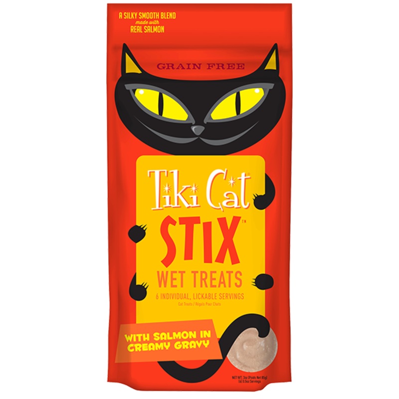 Tiki Cat STIX Grain Free Wet Treats with Salmon in Gravy