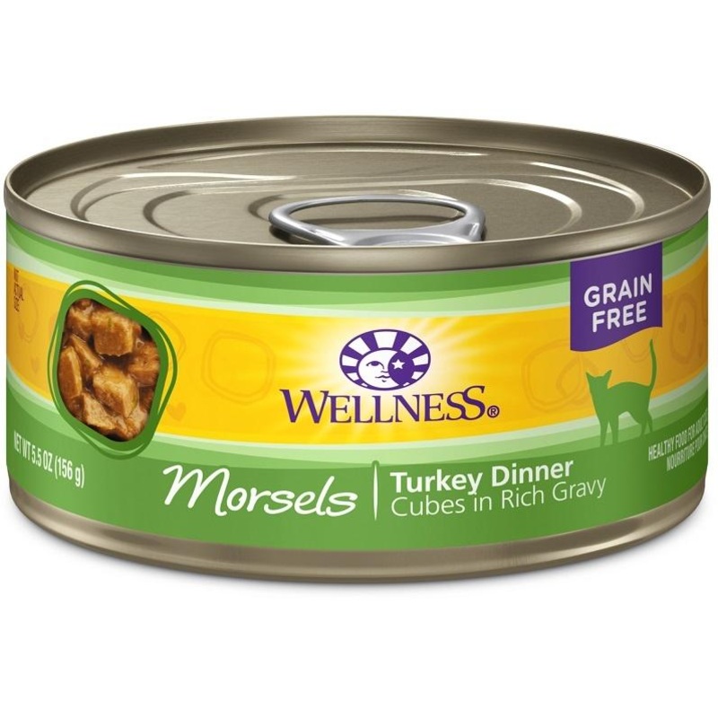 Wellness Grain Free Natural Turkey Morsels Dinner Canned Cat Food