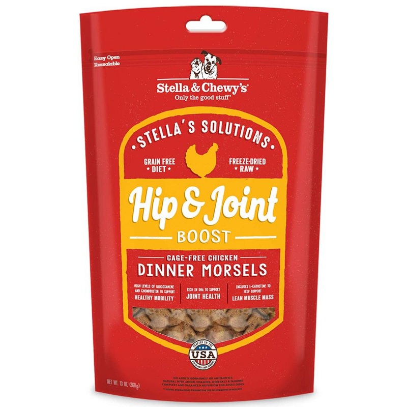 Stella & Chewy’s Stella’s Solutions Grain Free Hip & Joint Boost Cage Free Chicken Dinner Morsels Freeze-Dried Raw Dog Food