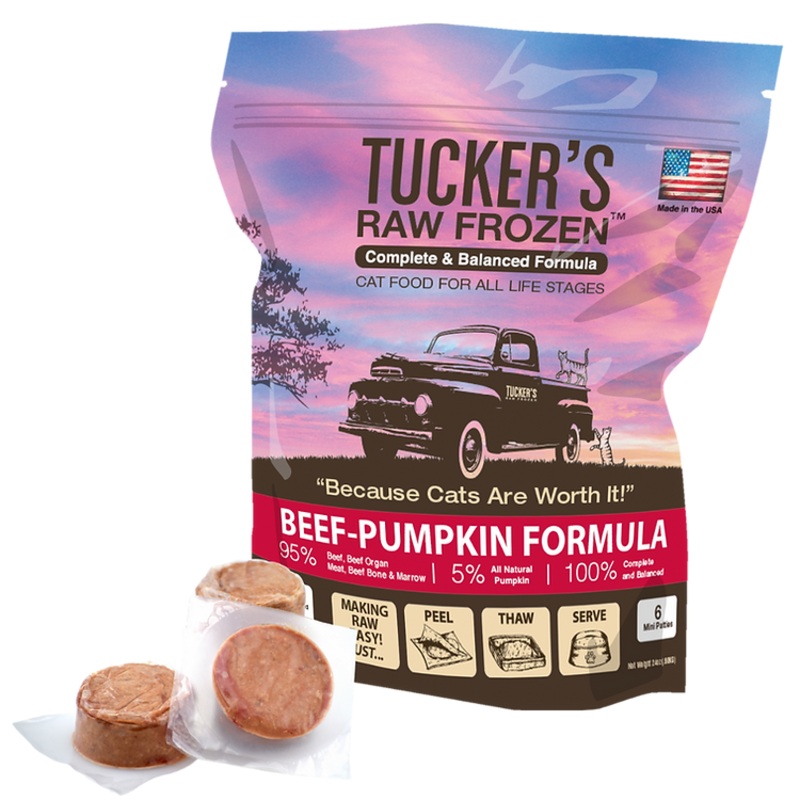Tucker’s Beef-Pumpkin Raw Frozen Cat Food