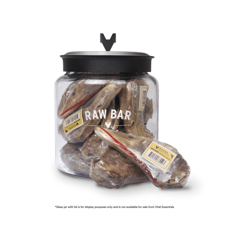 Vital Essentials Raw Bar Freeze Dried Raw Duck Heads Dog Snacks