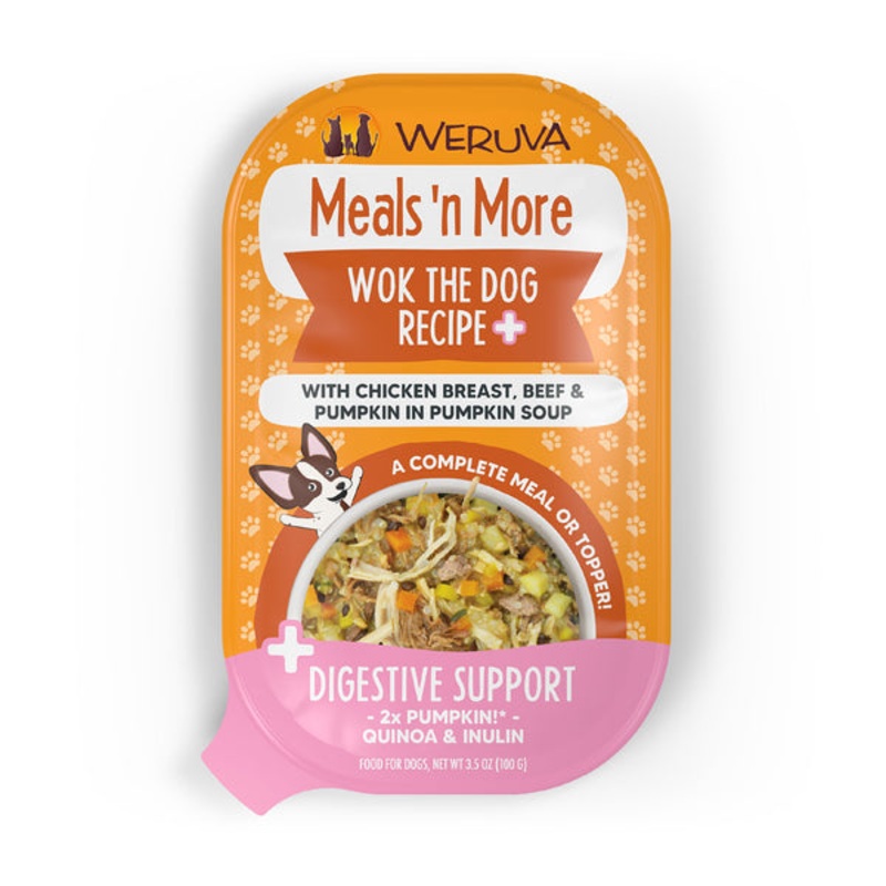Weruva Meals ‘n More Wok The Dog Recipe Plus with Chicken Breast, Beef & Pumpkin in Pumpkin Soup