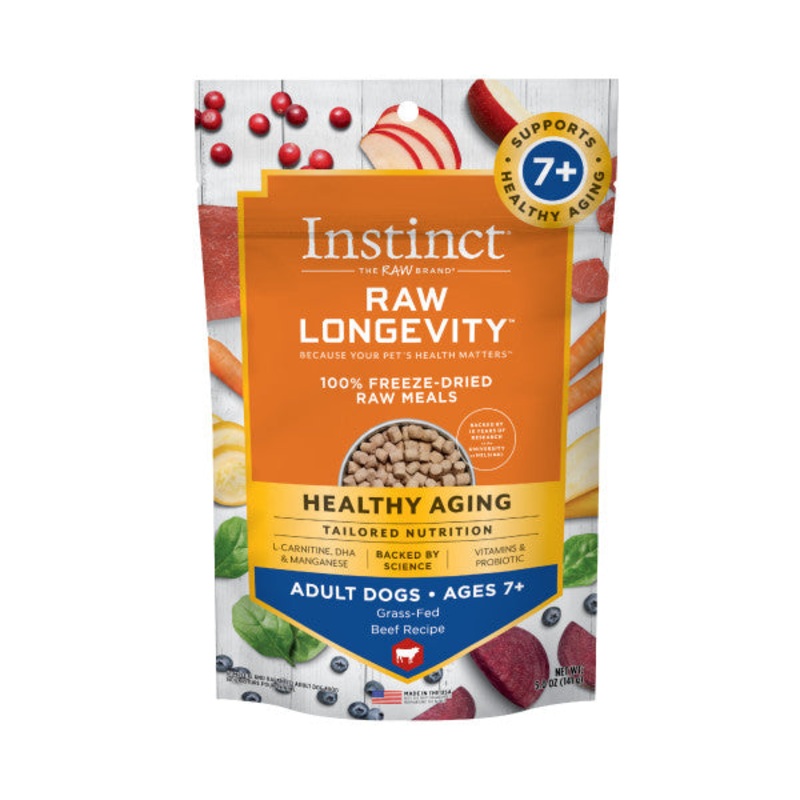 Nature’s Variety Instinct Raw Longevity Adult Ages 7+ Freeze-Dried Beef Bites Dog Food