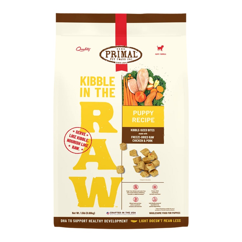 Primal Pet Foods Kibble in the Raw Puppy Recipe