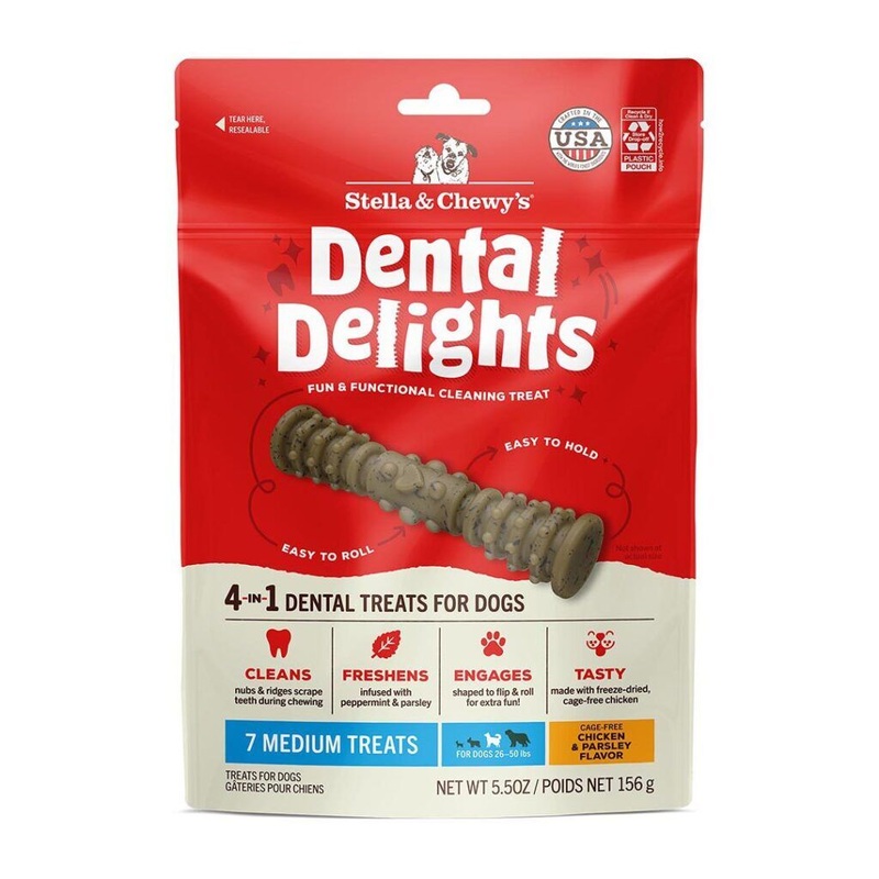 Stella & Chewy’s Medium Dental Delights Chicken & Parsley Flavor Treats for Dogs