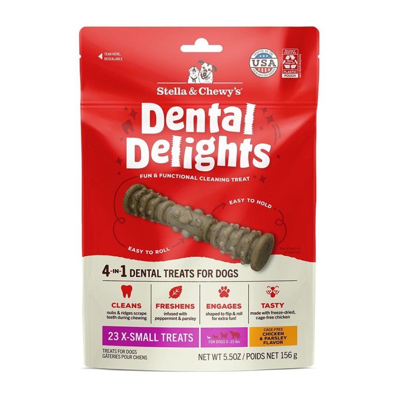 Stella & Chewy’s X-Small Dental Delights Chicken & Parsley Flavor Treats for Dogs