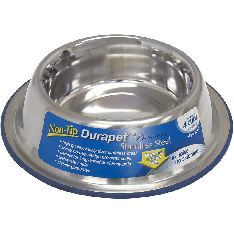OurPets Durapet Premium Non-Tip Stainless Steel Bowl