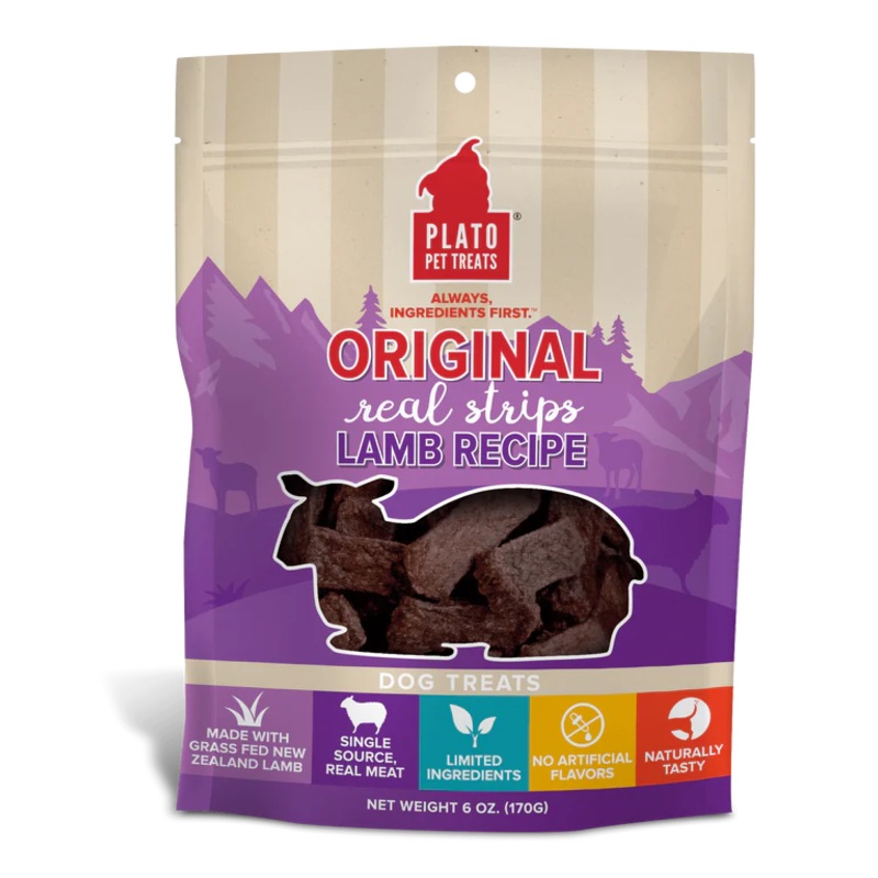 Plato Original Real Strips Lamb Dog Treats