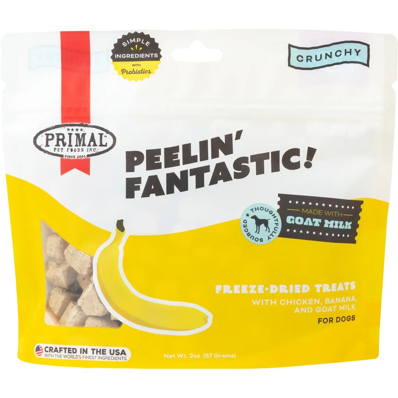 Primal Peelin’ Fantastic Chicken, Banana, and Goat Milk Freeze Dried Dog Treats