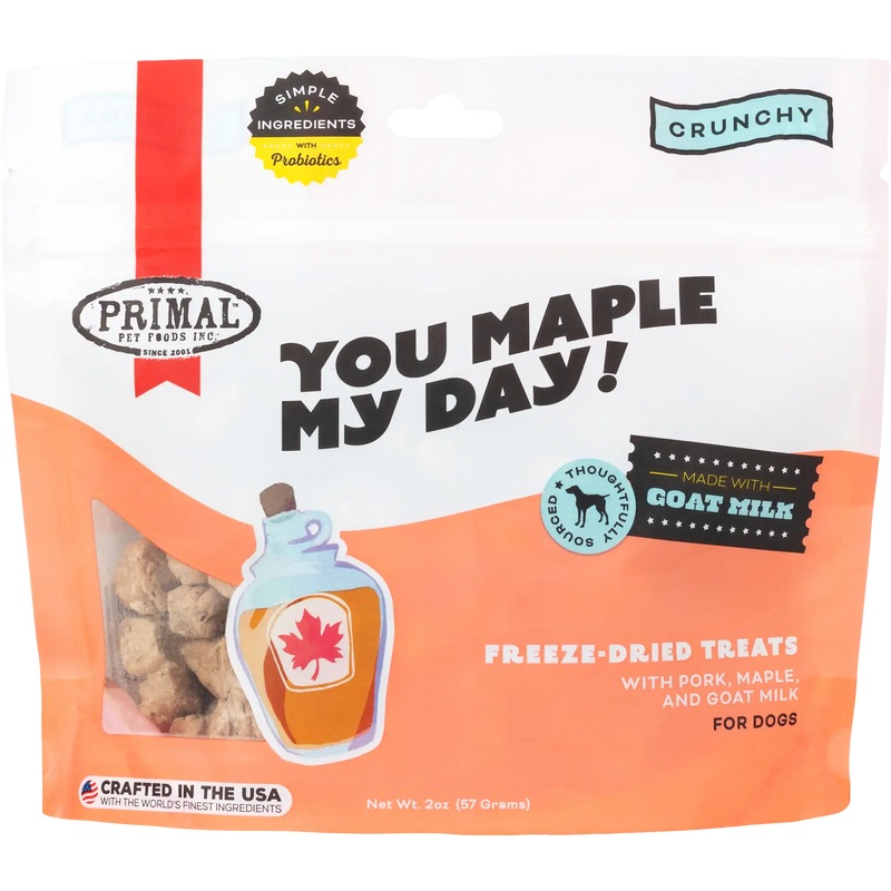 Primal You Maple My Day Pork, Maple, and Goat Milk Freeze Dried Dog Treats