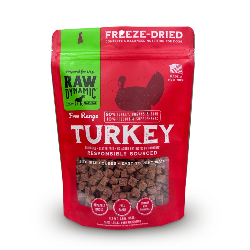 Raw Dynamic Freeze Dried Turkey Formula for Dogs