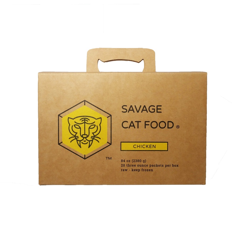 Savage Cat Food Chicken Box|Large – 28 ct of 3 oz pack (84 oz)