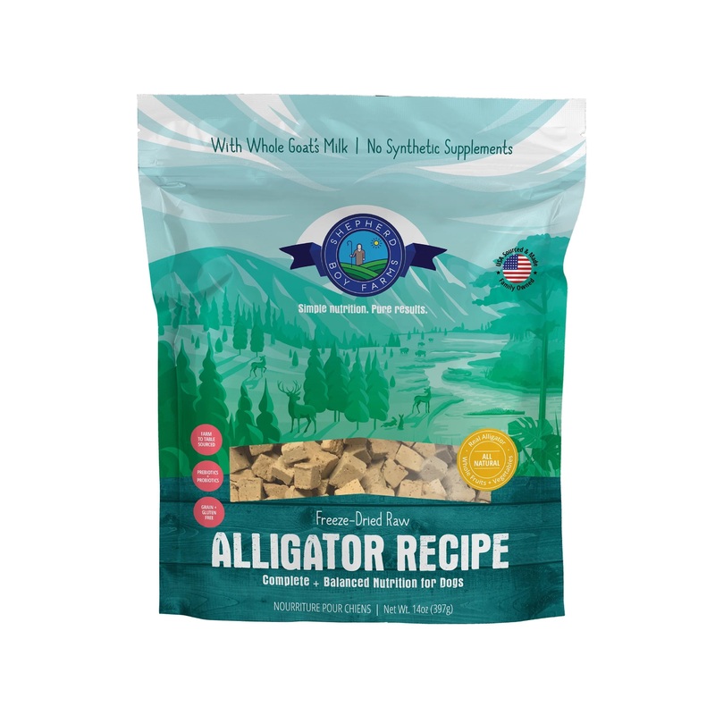 Shepherd Boy Farms Freeze-Dried Alligator Recipe for Dogs