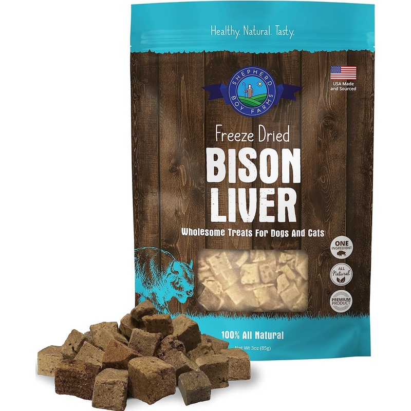 Shepherd Boy Farms Freeze-Dried Bison Liver For Dogs and Cats Treats