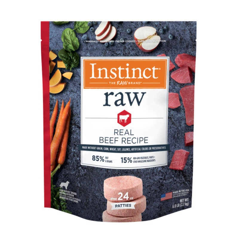Nature’s Variety Instinct Raw Frozen Beef Patties Dog Food