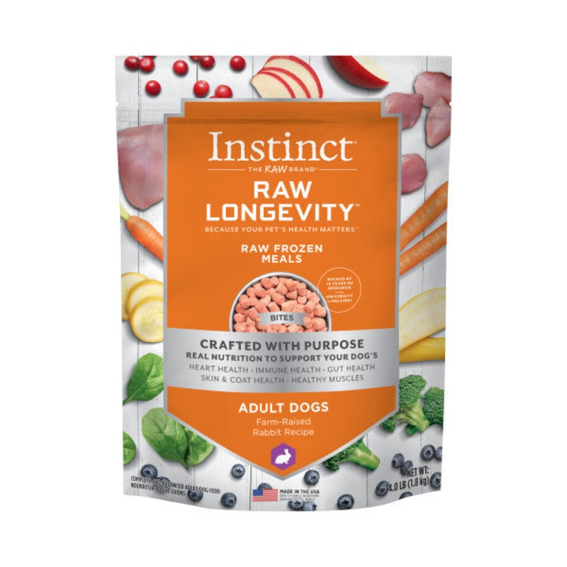 Nature’s Variety Instinct Raw Longevity Adult Frozen Rabbit Bites Dog Food