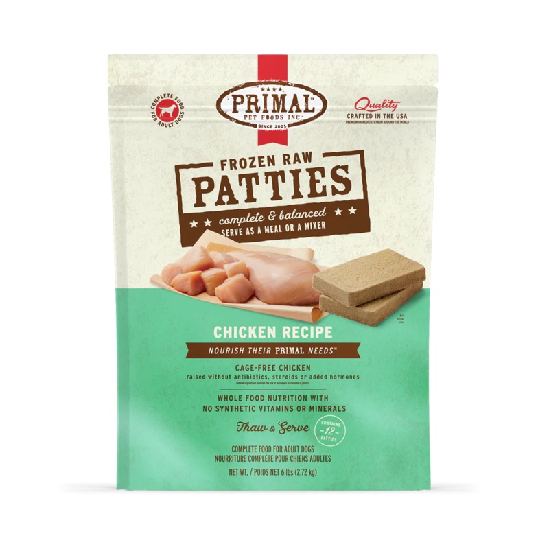 Primal Pet Foods Frozen Raw Patties Dog Food Chicken Recipe