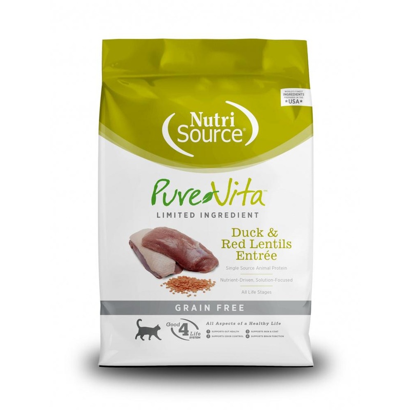 NutriSource PureVita Grain Free Duck & Red Lentils Entre Limited Ingredient Cat Food