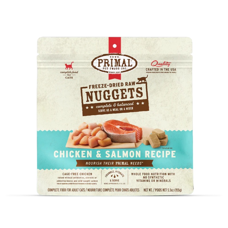 Primal Pet Foods Freeze-Dried Raw Nuggets Cat Food Beef & Salmon Recipe