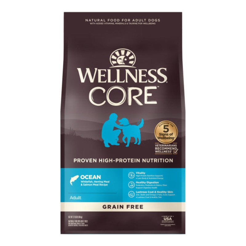 Wellness CORE Natural Grain Free Ocean Whitefish, Herring & Salmon Recipe Dry Dog Food