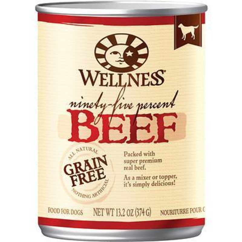 Wellness Natural Grain Free 95% Beef Recipe Adult Wet Canned Dog Food