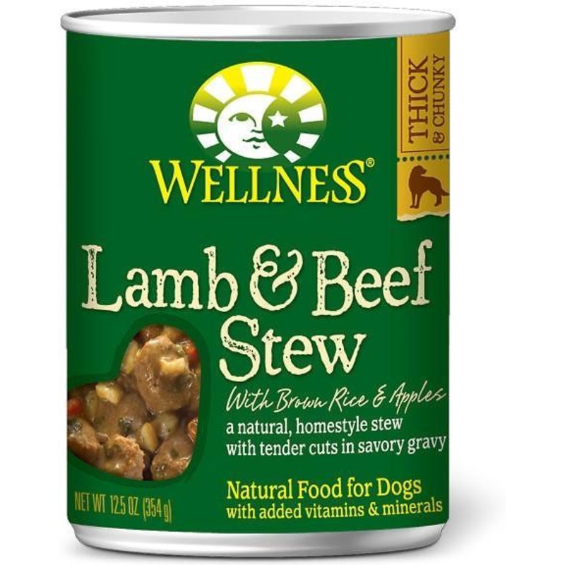Wellness Natural Lamb and Beef Stew with Brown Rice and Apples Wet Canned Dog Food