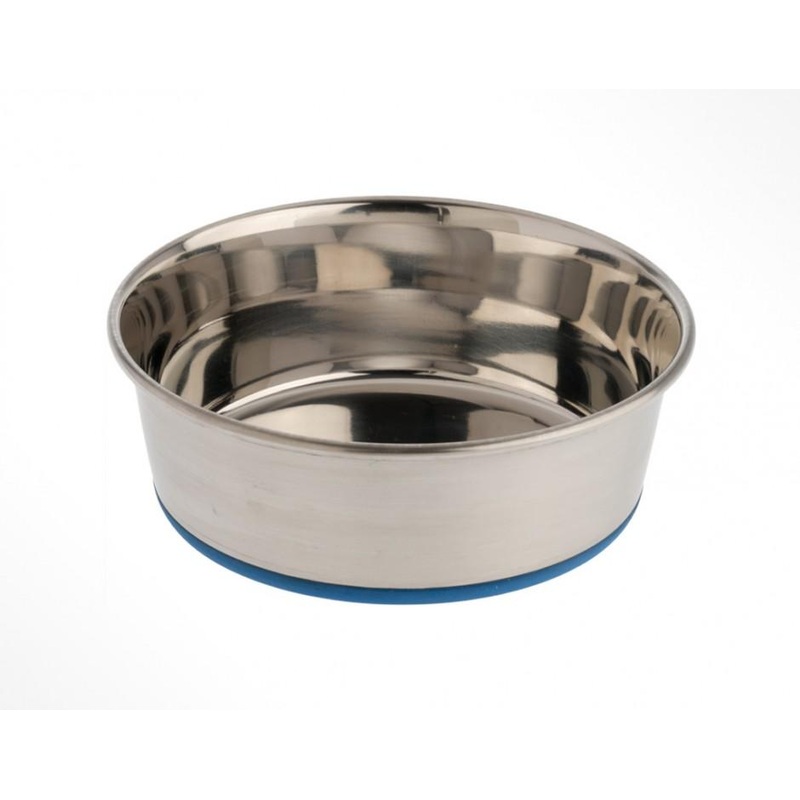 OurPets Premium Rubber-Bonded Stainless Steel Bowl