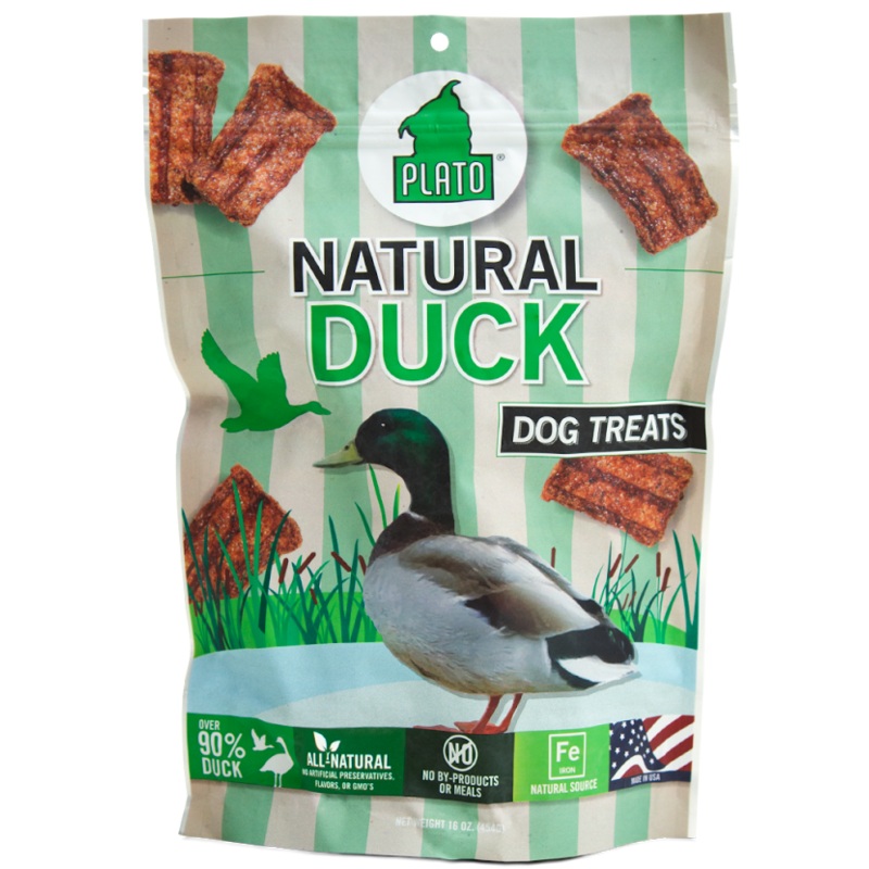 Plato All Natural Duck Strips Dog Treats