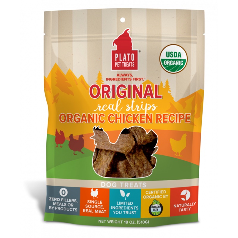 Plato Organic Chicken Strips Dog Treats