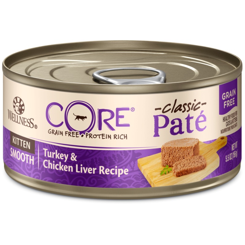 Wellness CORE Grain Free Natural Kitten Health Turkey and Chicken Smooth Pate Canned Cat Food