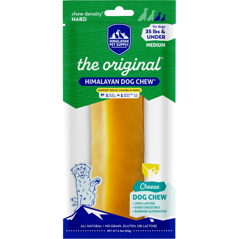 Himalayan Dog Chew|Cheese|2.3 oz (35 lb & under)|3.3 oz (55 lb & under)|5.3 oz (55 lb & over)|1.1 oz (15 lb & under)|7.5 oz (75 lb & over)