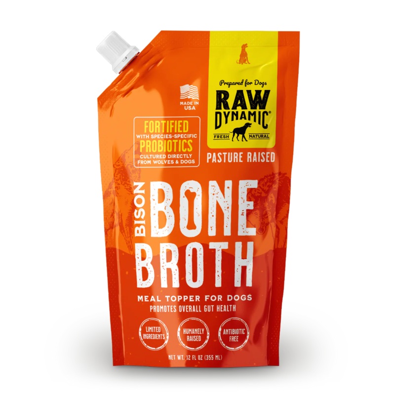 Raw Dynamic Pasture Raised Bison Bone Broth for Dogs