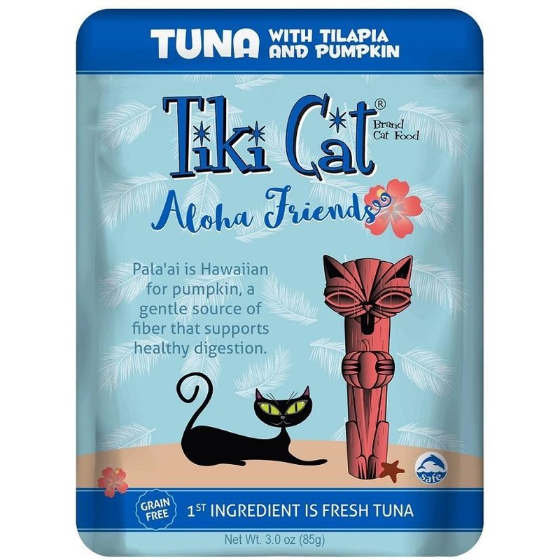 Tiki Cat Aloha Friends Grain Free Tuna with Tilapia and Pumpkin Cat Food Pouches