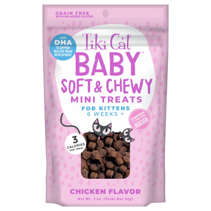 Tiki Cat Baby Soft & Chewy Mini Treats Chicken Flavor Wet Cat Treats