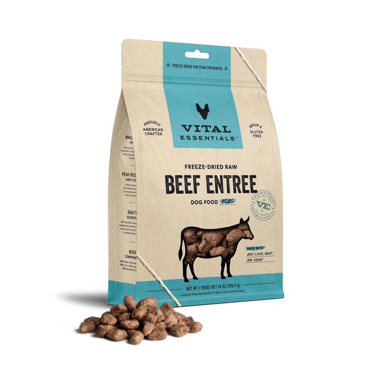 Vital Essentials Freeze-Dried Raw Beef Entre Nibs Dog Food