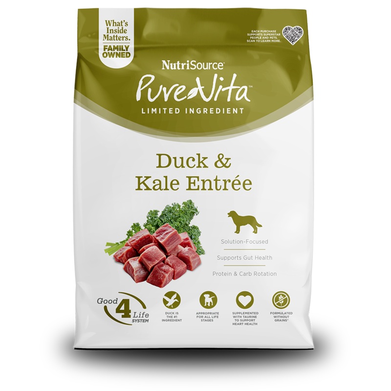 NutriSource PureVita Duck & Kale Entre Limited Ingredient Dry Dog Food